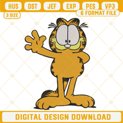 garfield cat embroidery files, garfield and friends embroidery designs