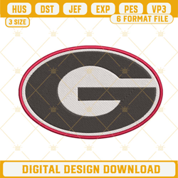 Georgia Bulldogs Logo Embroidery Files, NCAA Football Team Machine Embroidery Designs