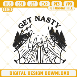 Get Nasty Good Girl Camping Embroidery Designs, Funny Quotes Embroidery Files