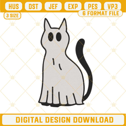Ghost Cats Halloween Embroidery Design Files