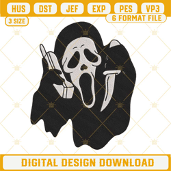 Ghostface Calling Embroidery Designs