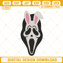 Ghostface Easter Bunny Embroidery Design, Horror Easter Day Embroidery File