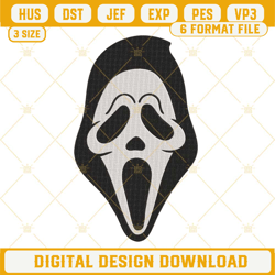 Ghostface Embroidery Designs, Scream Embroidery Files