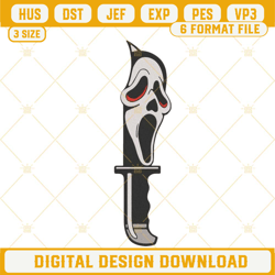 Ghostface Knife Embroidery Designs, Scream Halloween Embroidery Files