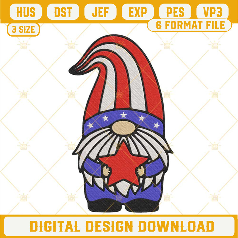 Gnome 4th Of July Machine Embroidery Design Files.jpg