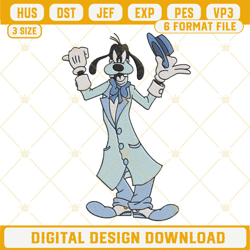 goofy hitchhiking ghosts embroidery designs, disney goofy haunted mansion embroidery pattern files