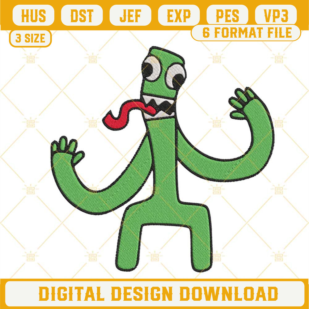 Green Rainbow Friends Machine Embroidery Designs, Monster Embroidery Files.jpg