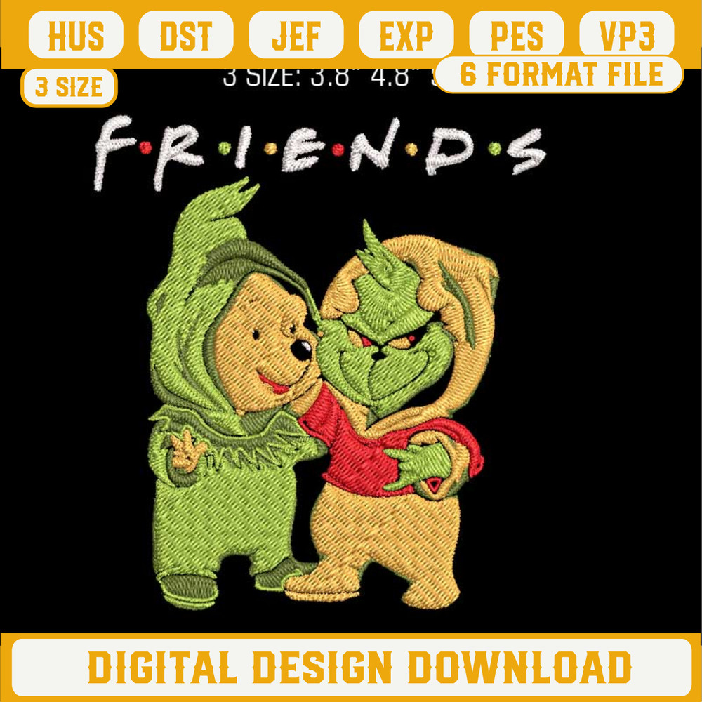 Grinch And Pooh Friends Embroidery Designs, Winnie The Pooh Embroidery Designs, Grinch Machine Embroidery Design.jpg