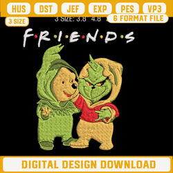 grinch and pooh friends embroidery designs, winnie the pooh embroidery designs, grinch machine embroidery design