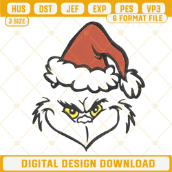 grinch face machine embroidery design file