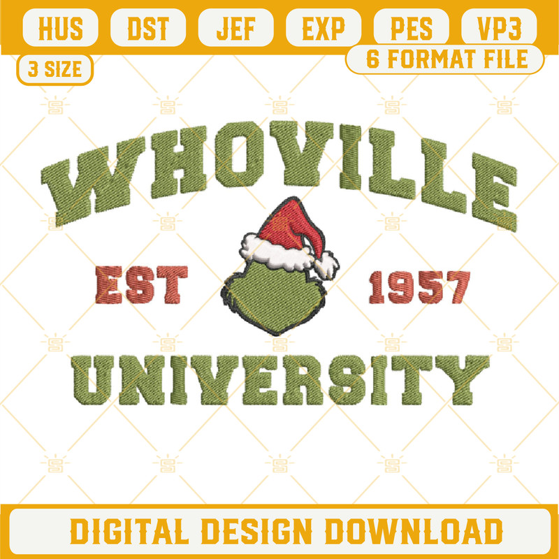 Grinch Whoville University Embroidery Design File.png