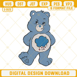 grumpy bear care bear embroidery design file