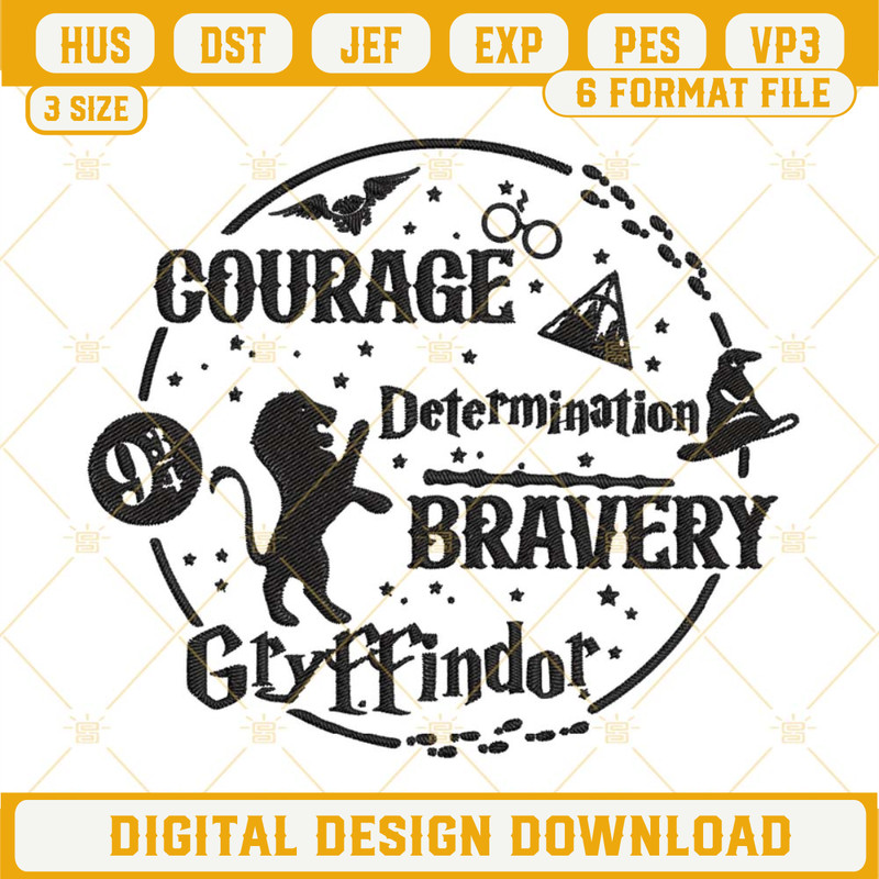 Gryffindor Embroidery Files, Wizardry House Machine Embroidery Designs.jpg