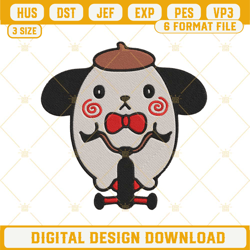 halloween pompompurin jigsaw horror embroidery design files