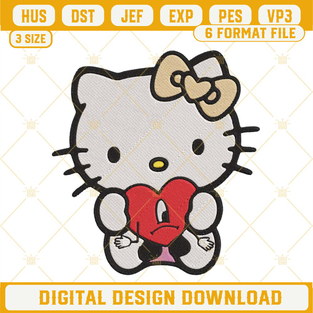 Hello Kitty Bad Bunny Heart Embroidery Designs.jpg