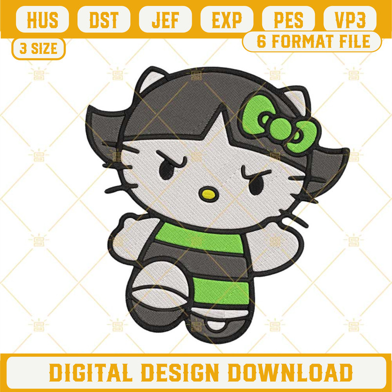 Hello Kitty Buttercup The Powerpuff Girl Machine Embroidery Design Digital File.jpg
