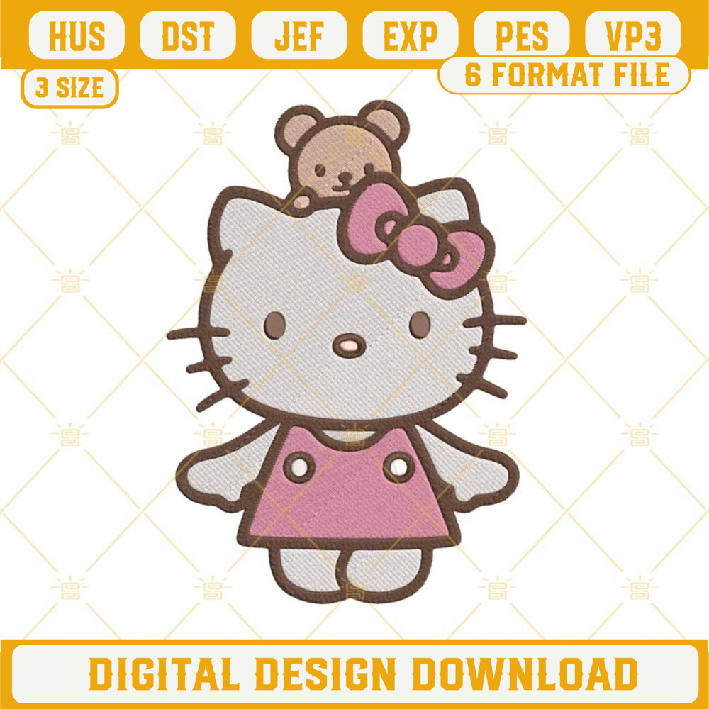 Hello Kitty Cartoon Teddy Bear Embroidery Design File.jpg