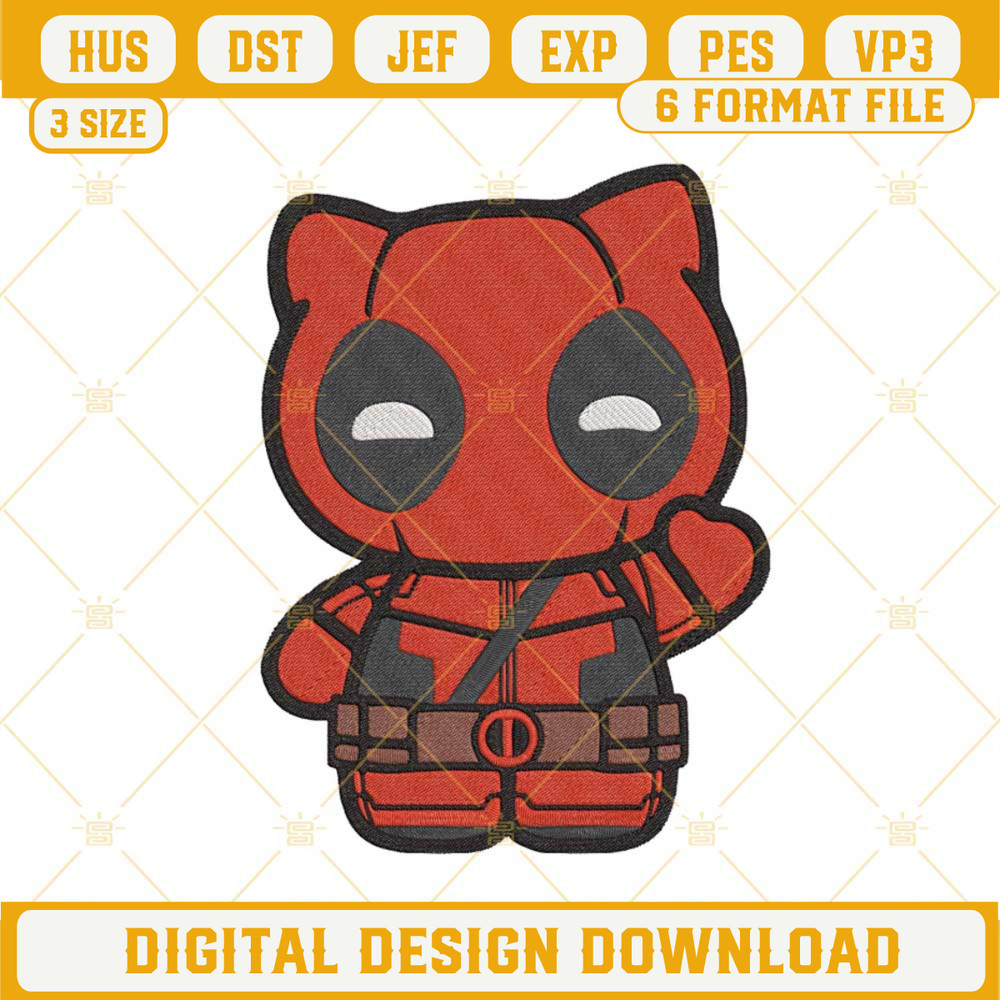Hello Kitty Deadpool Machine Embroidery Designs, Marvel Super Hero Embroidery Files.jpg