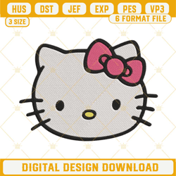 hello kitty face embroidery design files