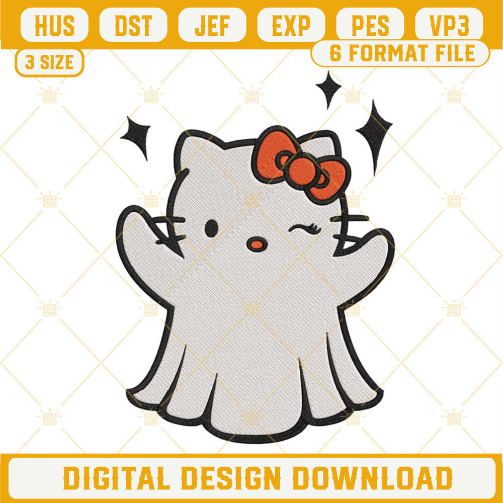 Hello Kitty Ghost Halloween Embroidery Design Files 1.jpg