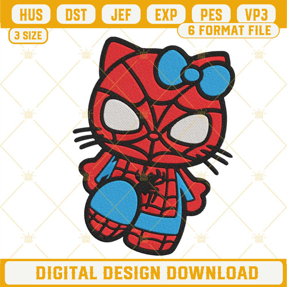 Hello Kitty Spider Man Machine Embroidery Design Files.jpg