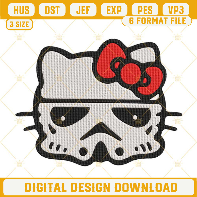 Hello Kitty Stormtrooper Embroidery Design, Hello Kitty Star Wars Embroidery File.jpg