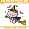 Hello Kitty Witch Riding A Broom Halloween Embroidery Design Files.jpg