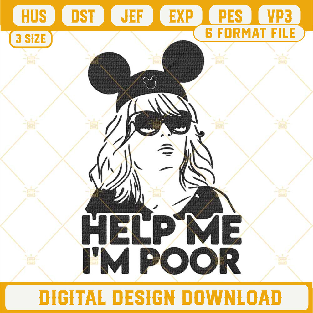 Help Me Im Poor Embroidery Design, Bridesmaids Embroidery File.jpg