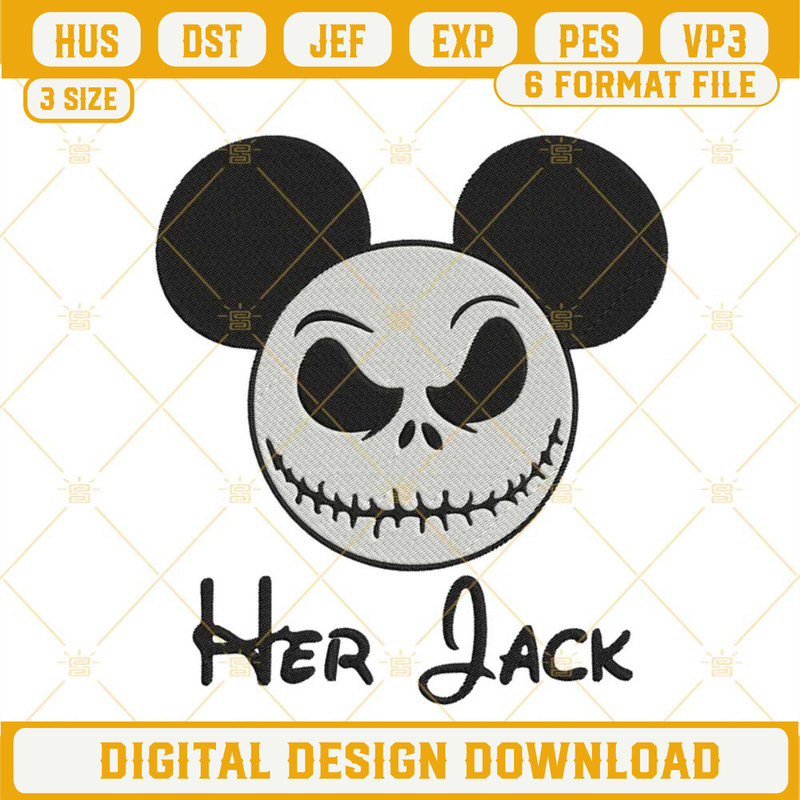 Her Jack Embroidery Design, Jack Skellington Mickey Embroidery File.jpg