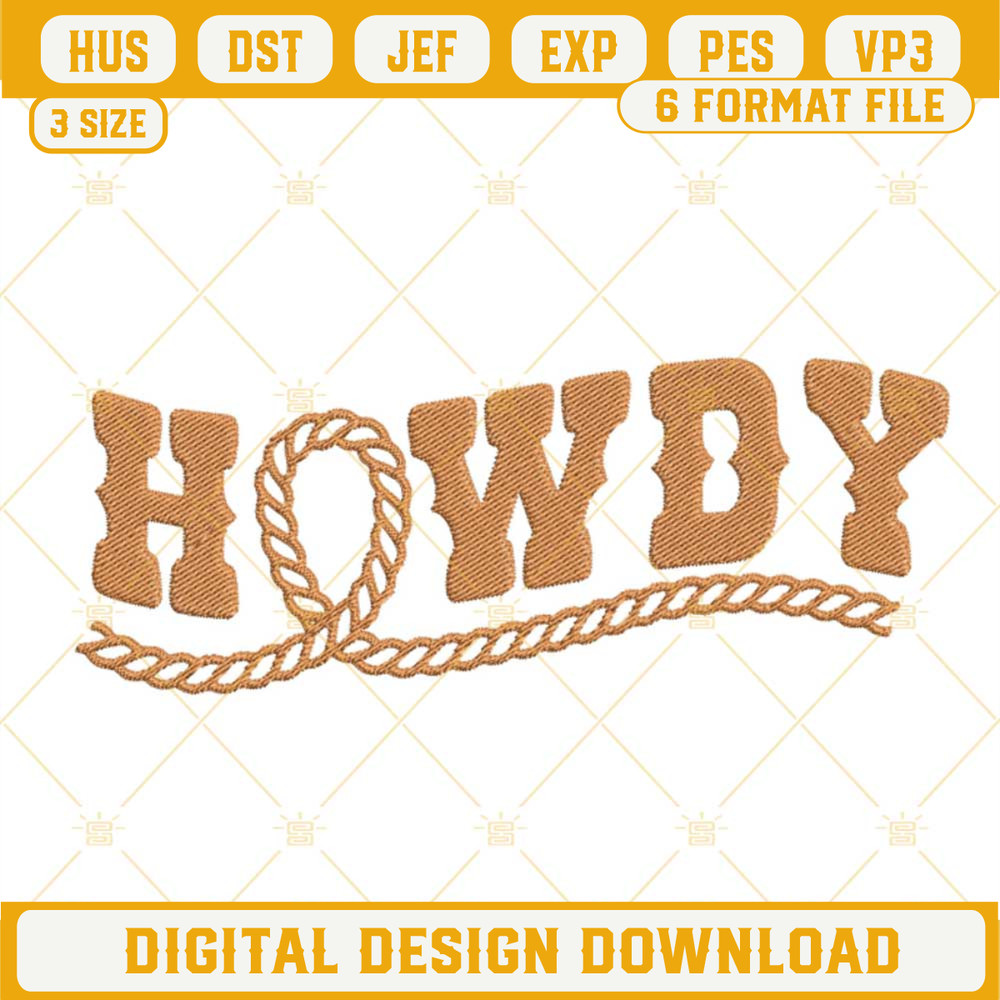 Howdy Embroidery Design, Western Country Embroidery File.jpg