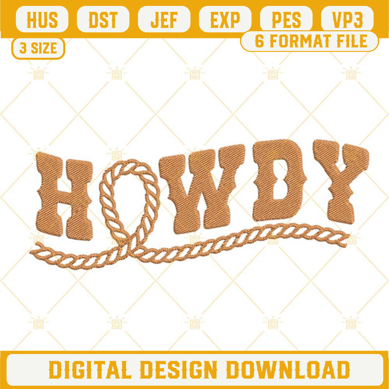 Howdy Embroidery Design, Western Country Embroidery File.jpg