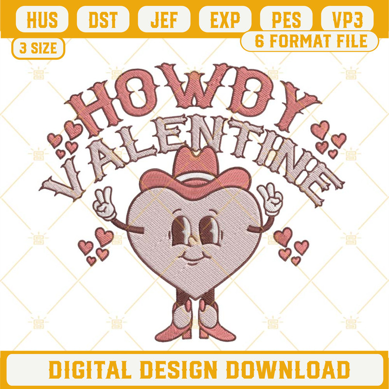 Howdy Valentine Embroidery Designs, Western Valentines Day Embroidery Files.jpg