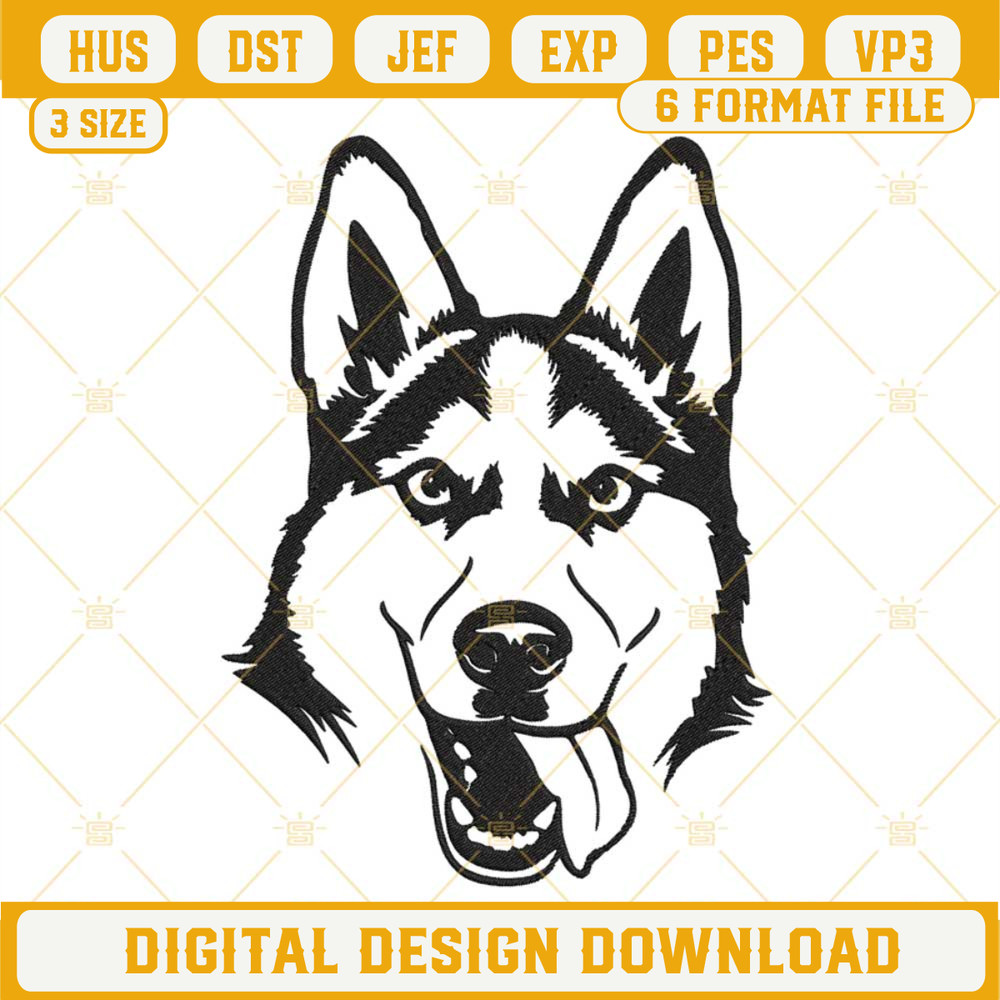Husky Face Embroidery Designs, Dog Embroidery Digital Files.jpg
