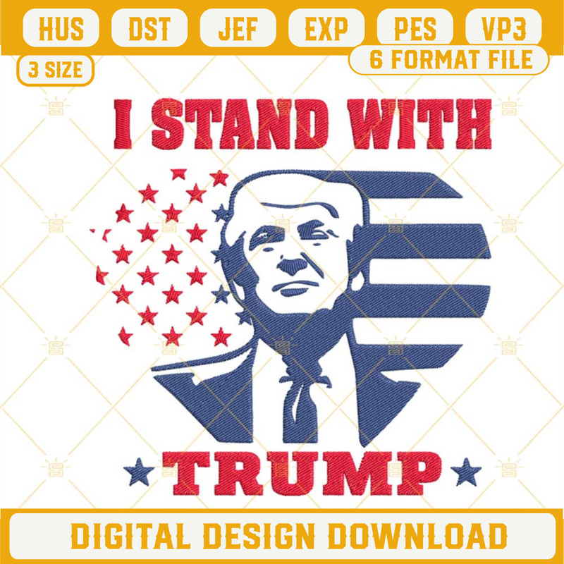 I Stand With Trump Heart Flag Machine Embroidery Designs, Donald Trump 2024 Embroidery Files.jpg
