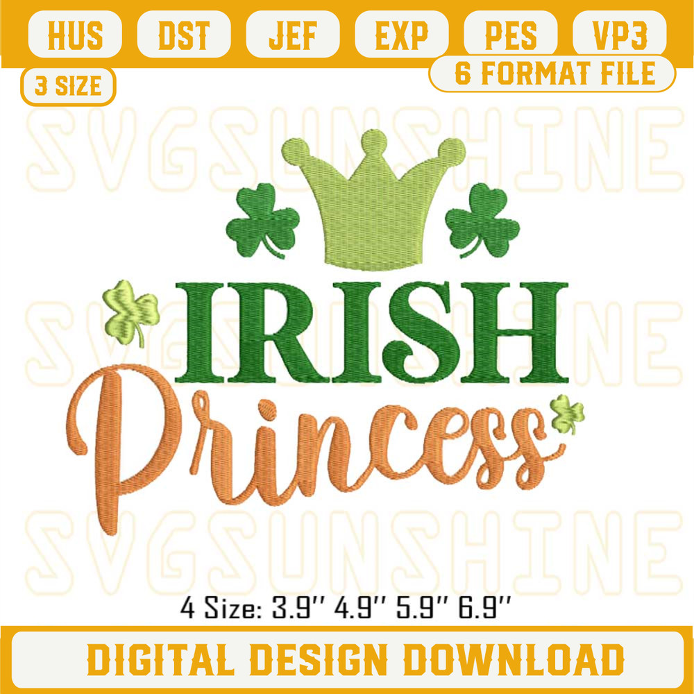Irish Princess Embroidery Designs, St Patricks Day Embroidery Designs.jpg