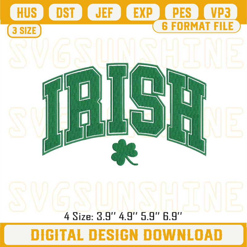 Irish St Patrick's Day Embroidery Designs, Leaf Clover Embroidery Pattern.jpg