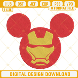 iron man mickey mouse ears embroidery design files