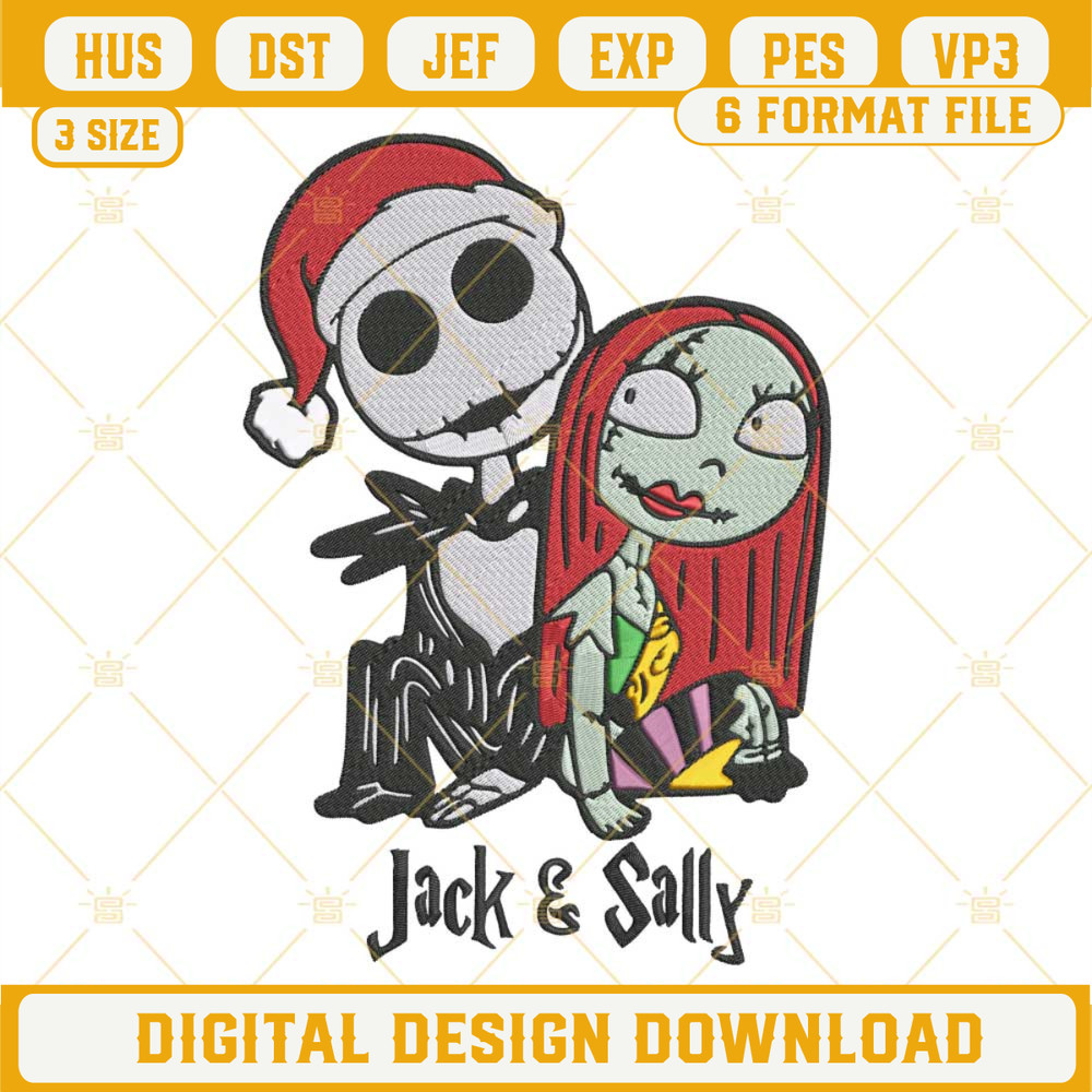 Jack And Sally Christmas Machine Embroidery Design File.jpg