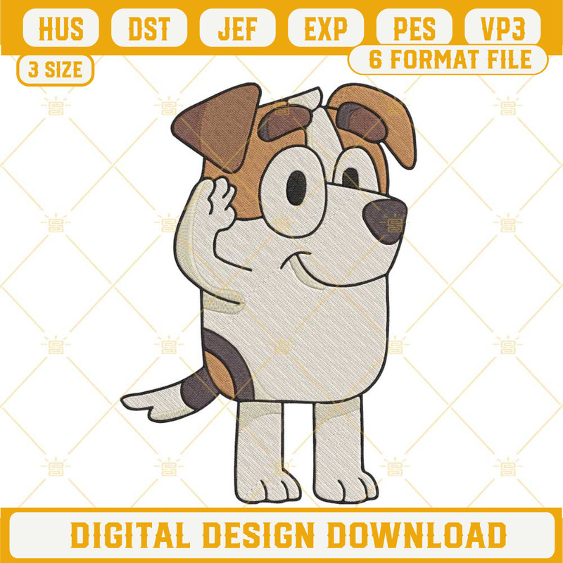 Jack Russell Bluey Embroidery Files, Australian Dog Cartoon Embroidery Designs.jpg