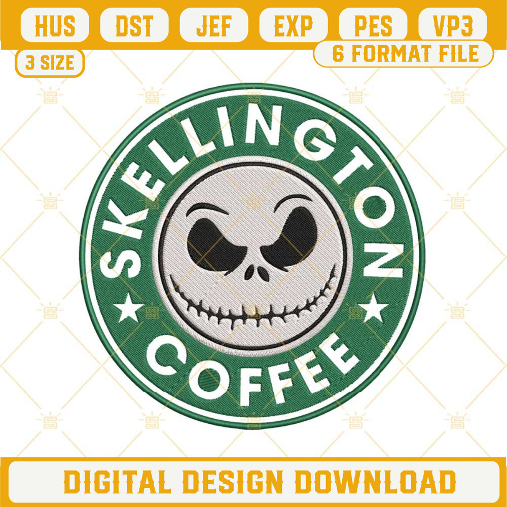 Jack Skellington Coffee Machine Embroidery Designs File.jpg