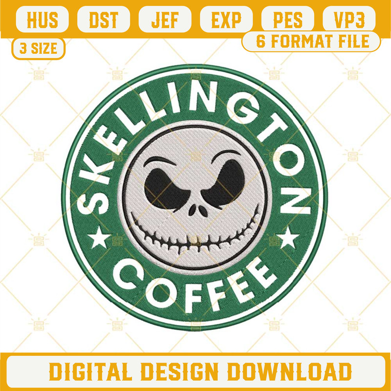 Jack Skellington Coffee Machine Embroidery Designs File.jpg