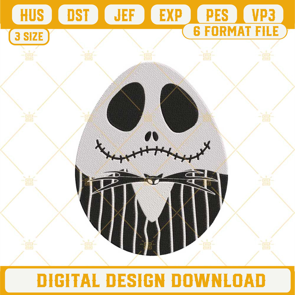 Jack Skellington Easter Egg Embroidery Designs, Nightmare Before Christmas Easter Embroidery Files.jpg