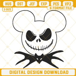 jack skellington mickey embroidery designs, nightmare before christmas disney mouse embroidery pes files