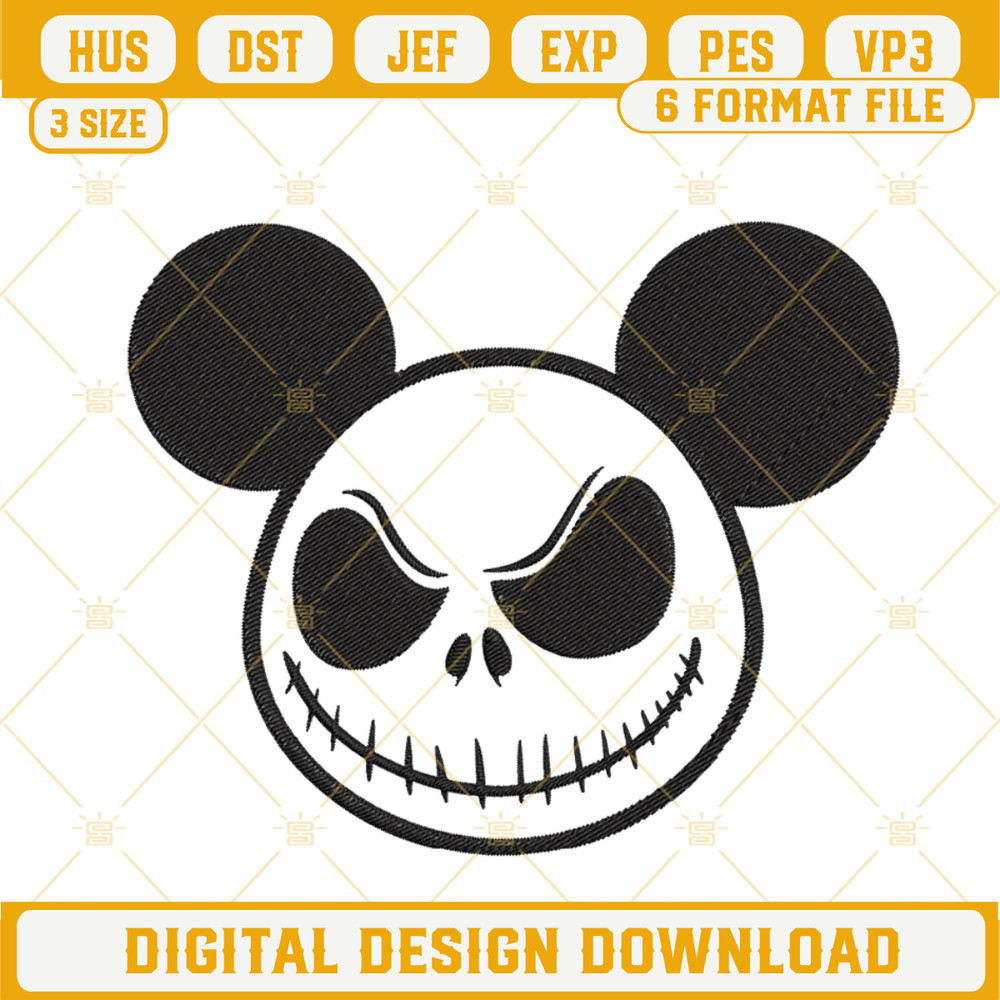 Jack skellington Mickey Mouse Embroidery Designs, Nightmare Before Christmas Embroidery Files.jpg