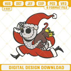 jack skellington santa claus embroidery designs, christmas santa jack embroidery design file