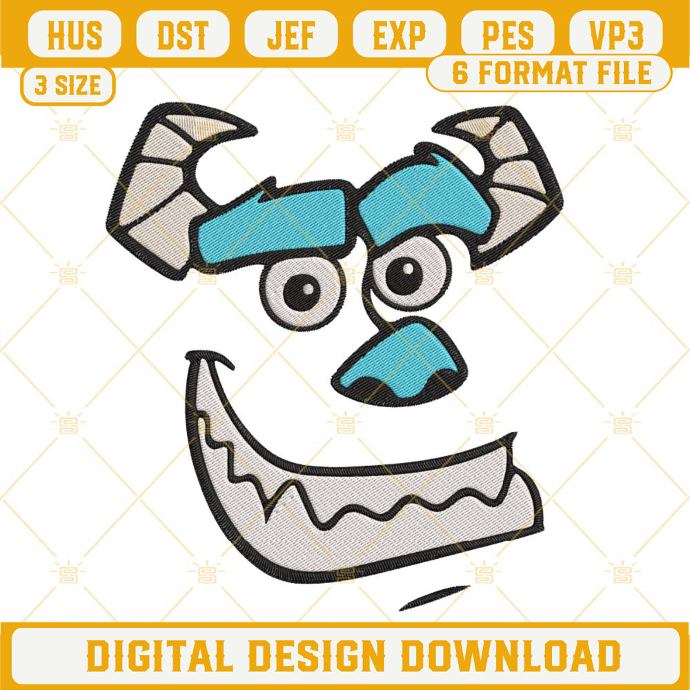 James P Sullivan Embroidery Design, Sulley Monsters Inc Embroidery Design File.jpg