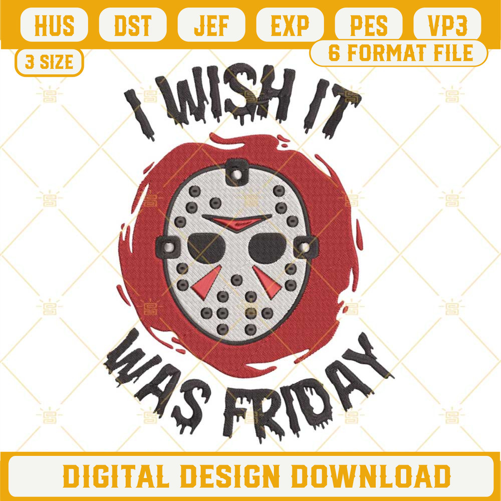 Jason Voorhees Mask Embroidery Designs, Friday the 13th Embroidery Design File.jpg