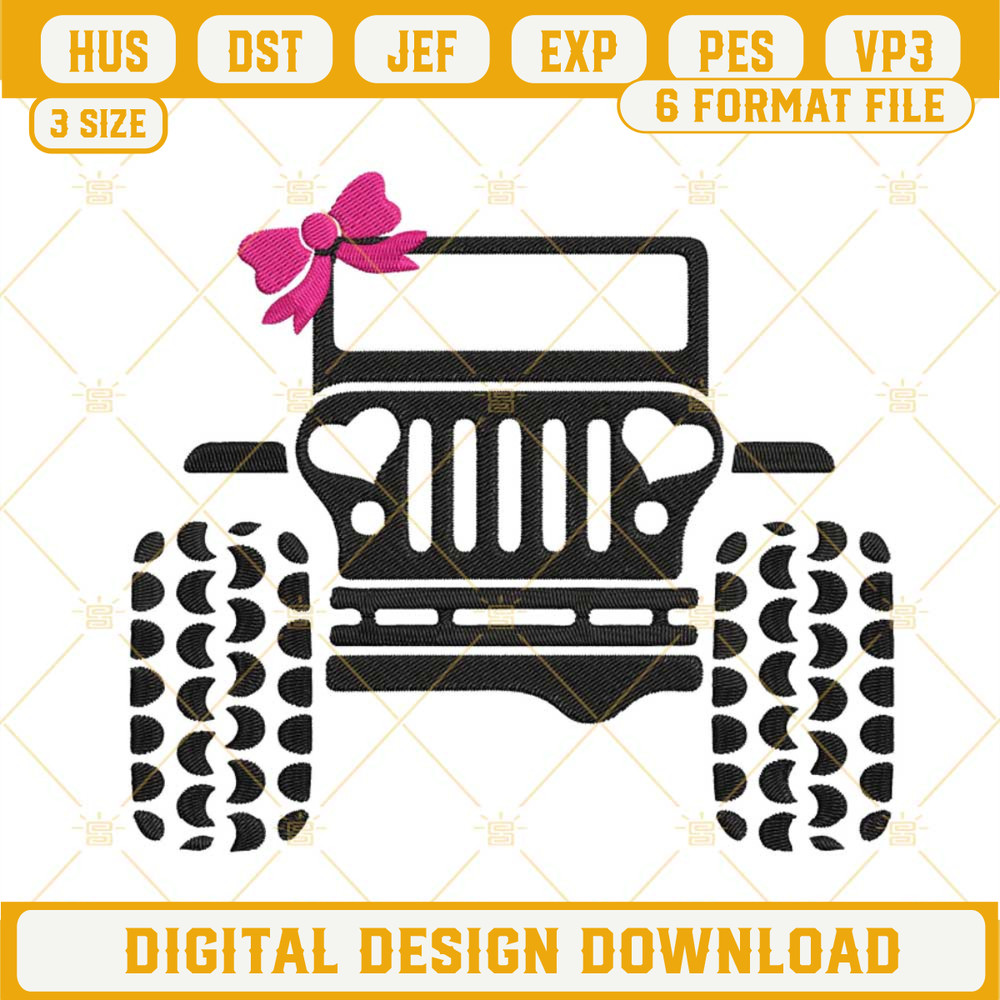 Jeep Bow Embroidery Designs, 4x4 Off Road Girl Machine Embroidery Files.jpg