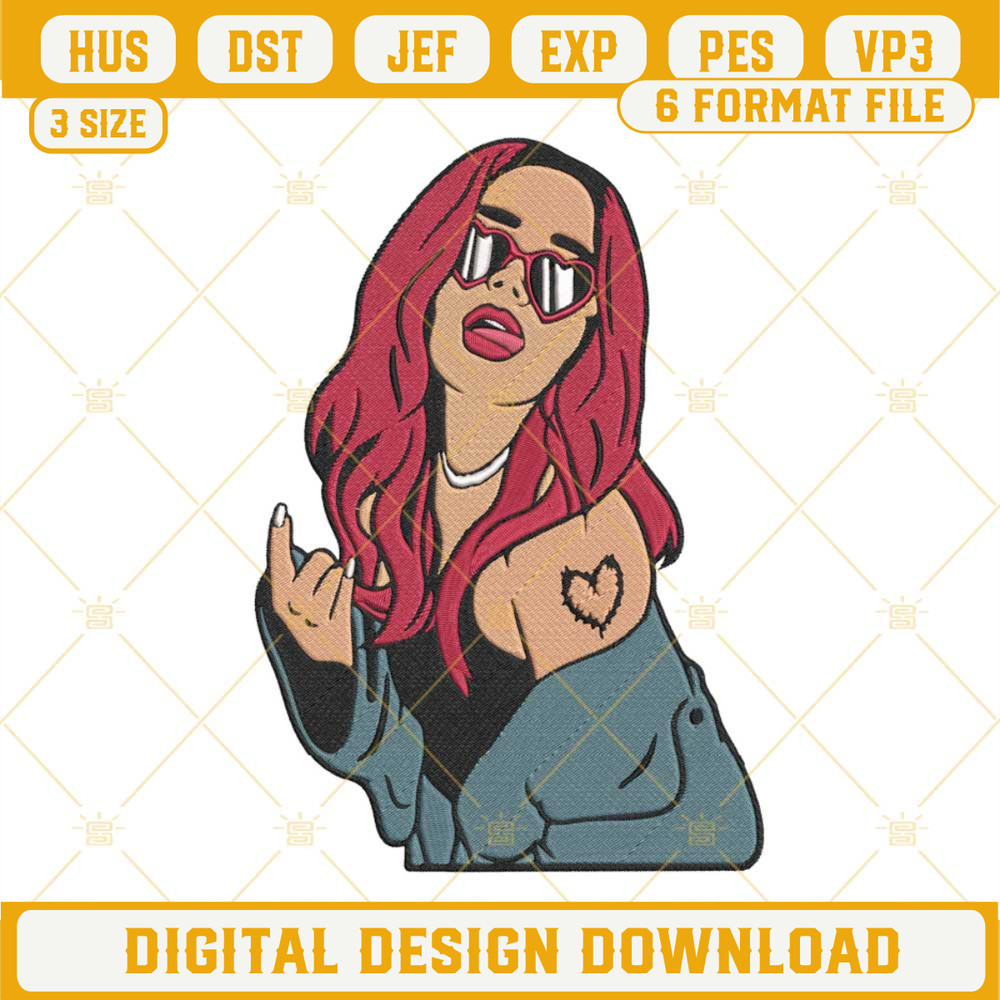 Karol G Red Hair Embroidery Design File.jpg