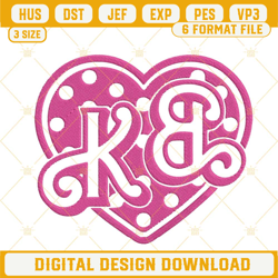 ken barbie pink heart embroidery design files